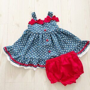Good Lad Baby Patriotic Sundress with Bloomers Size 12 Months